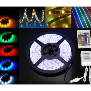 RGB színváltós, távirányítós LED szalag, 5 méter