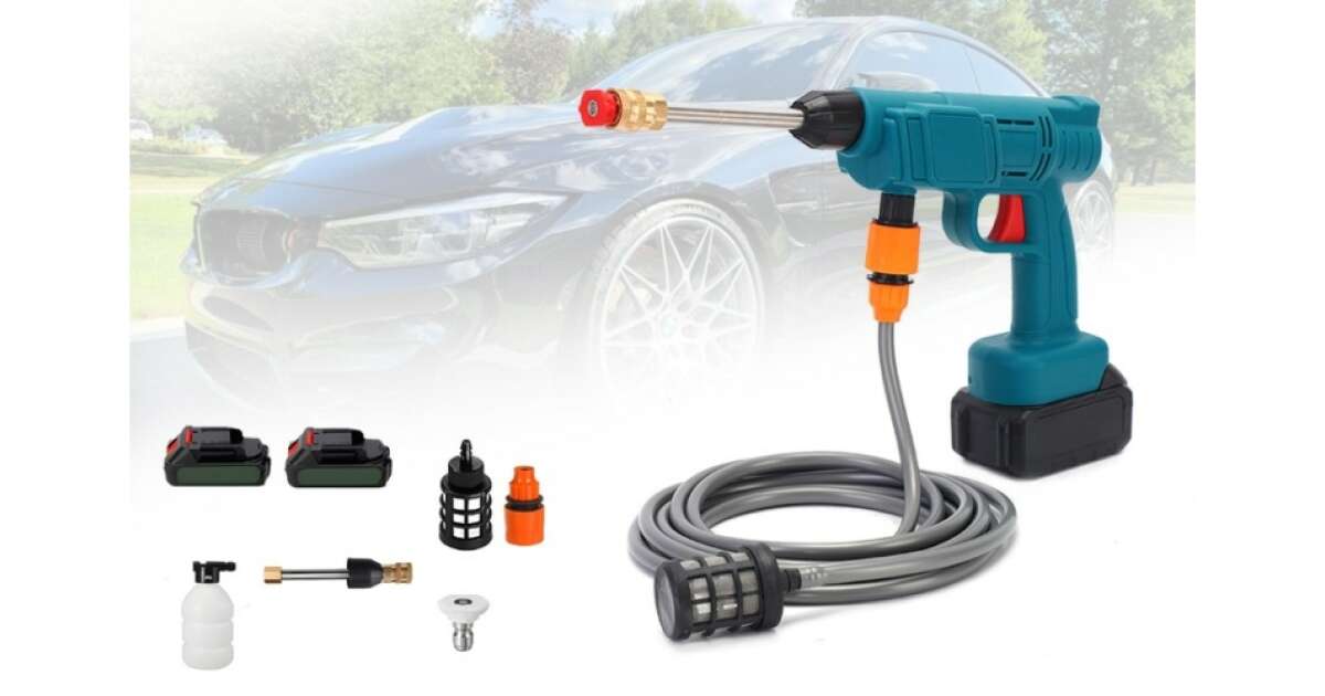 Tho hordozható magasnyomású mosó szett ,2 db akkumulátorral 21 V ,kofferben M-9038 - Image 3