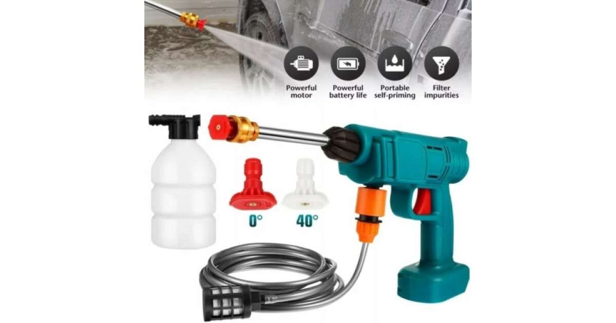 Tho hordozható magasnyomású mosó szett ,2 db akkumulátorral 21 V ,kofferben M-9038 - Image 4