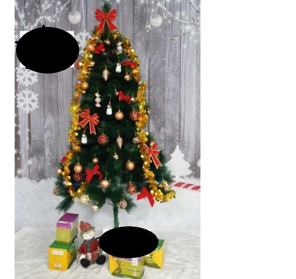 Hosszútűlevelű karácsonyfa zöld színben talpal 60 cm - Image 3
