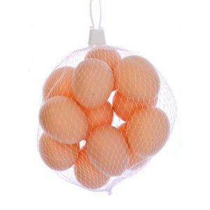 Műanyag dísztojás hálóban 12 darabos, lyukasztott