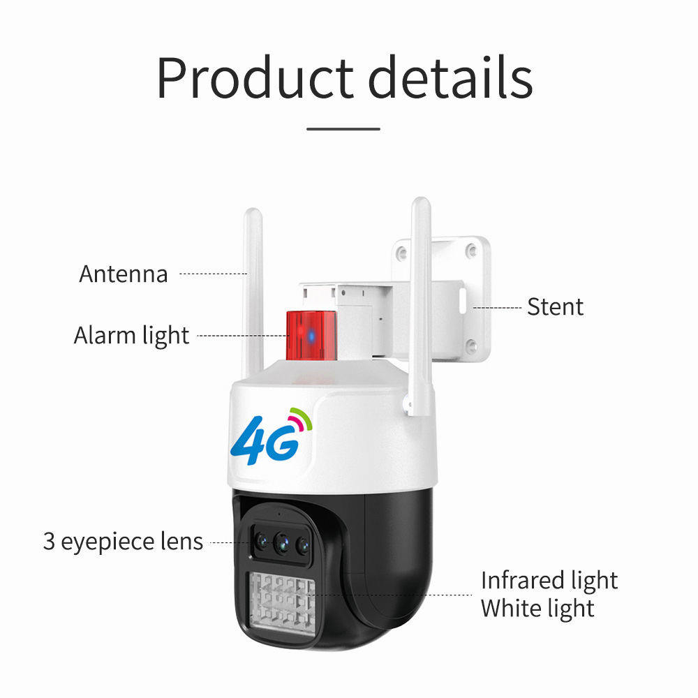 Kültéri 4G Wifis Kamera Éjjellátással és Mozgásérzékeléssel 3 érzékelővel - Image 8