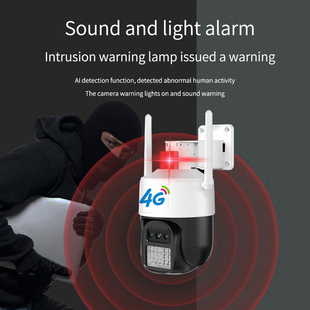 Kültéri 4G Wifis Kamera Éjjellátással és Mozgásérzékeléssel 3 érzékelővel - Image 10