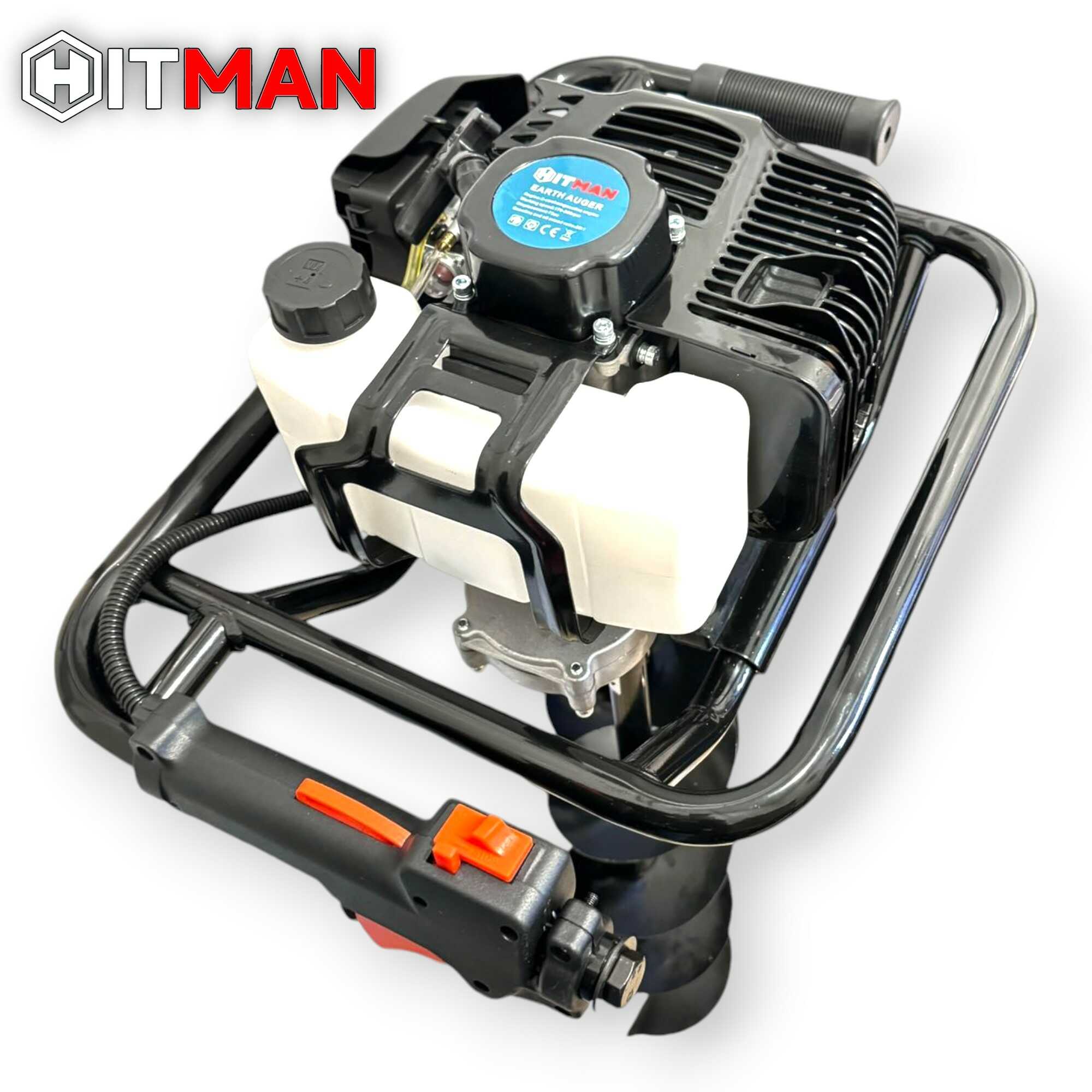 Hitman HT-ED76MAX 6.5HP 73cc Benzinmotoros Talajfúró 3 Fúrófejjel (100mm, 150mm, 200mm) - Image 8