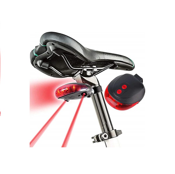 Lézeres LED kerékpár hátsó lámpa, 9 világítási móddal