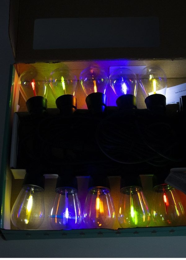Fényfűzér diszvilágítás 10 db led színes led fény 8 méter színes ip 44 - Image 4