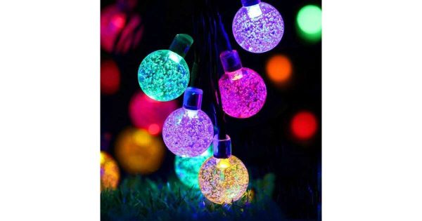 Napelemes led fényfüzér ,színes kültéri 6,3 m ,30 db színes led gömbbel - Image 2