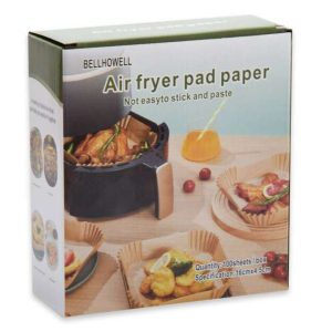 Négyzet alakú sütőpapír forró levegős sütőkhöz , 100 db . 16 cm×16 cm