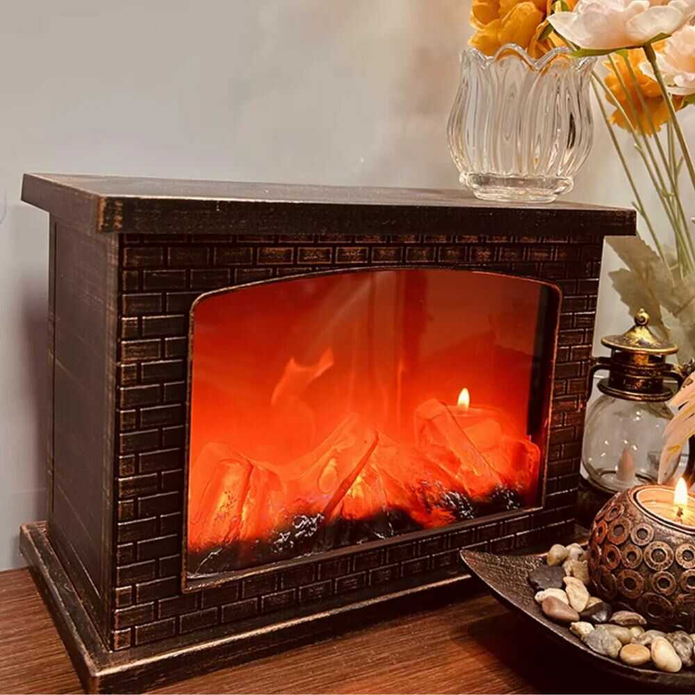 SP-56 Elektromos műkandalló, Bronz tégla dízájn, 25,5x14x18 cm - Image 3