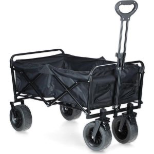 Caro Kézi összecsukható strand és szállítókocsi, 90 L , max 175 kg , 73×49×87 cm , fekete