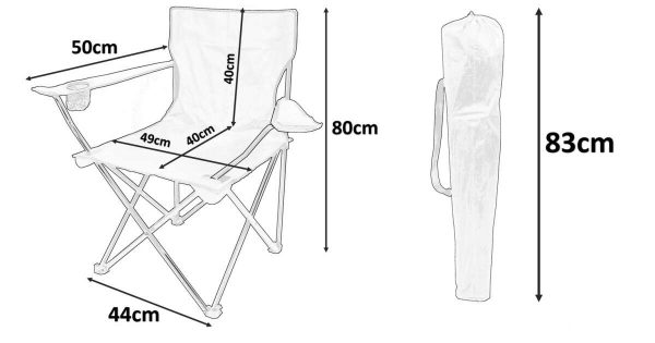 összecsukható kempingszék horgászszék italtartóval kartámasszal 120 kg teherbírás - Image 8