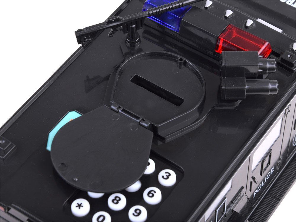 Játék pénzszállító számzáras persely PIN kódos nyitással 15 x 28 x13 cm, Fekete - Image 4