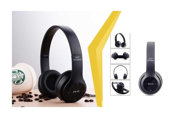P47 vezeték nélküli fejhallgató, bluetooth-al, beépített mikrofonnal, FM rádió - Image 5