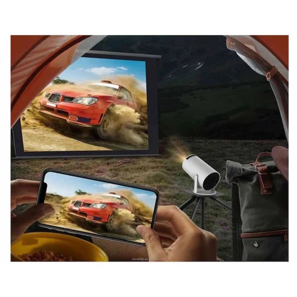 Intelligens 4k videoprojektor játékkonzollal, VSM, Android TV 11.0, távirányító, WiFi 6, Bluetooth 5.0, 130 hüvelykes vetítővászon, automatikus képkorrekció, négymagos, 280 ANSI, beépített hangszóró, HDMI, USB, fehér - Image 9
