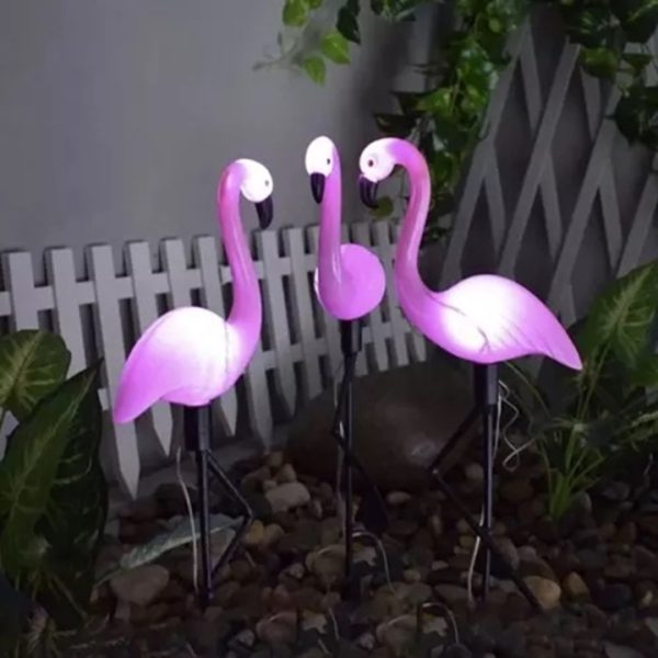 Flamingo napelemes lámpa készlet 18 x 6 x 52 cm, 3 x 2 LED, 3 darab - Image 2