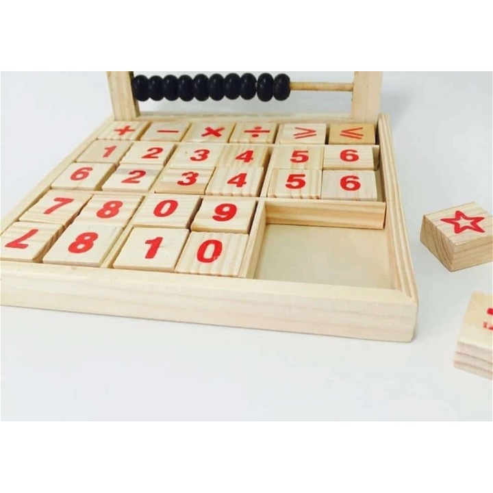 OEM abakusz, kockákkal, számokkal, műveletekkel, betűkkel, fa, Montessori típusú - Image 2