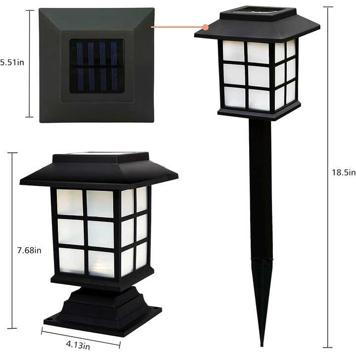 Napelemes leszúrható rozsdamentes kerti lámpa - Image 6