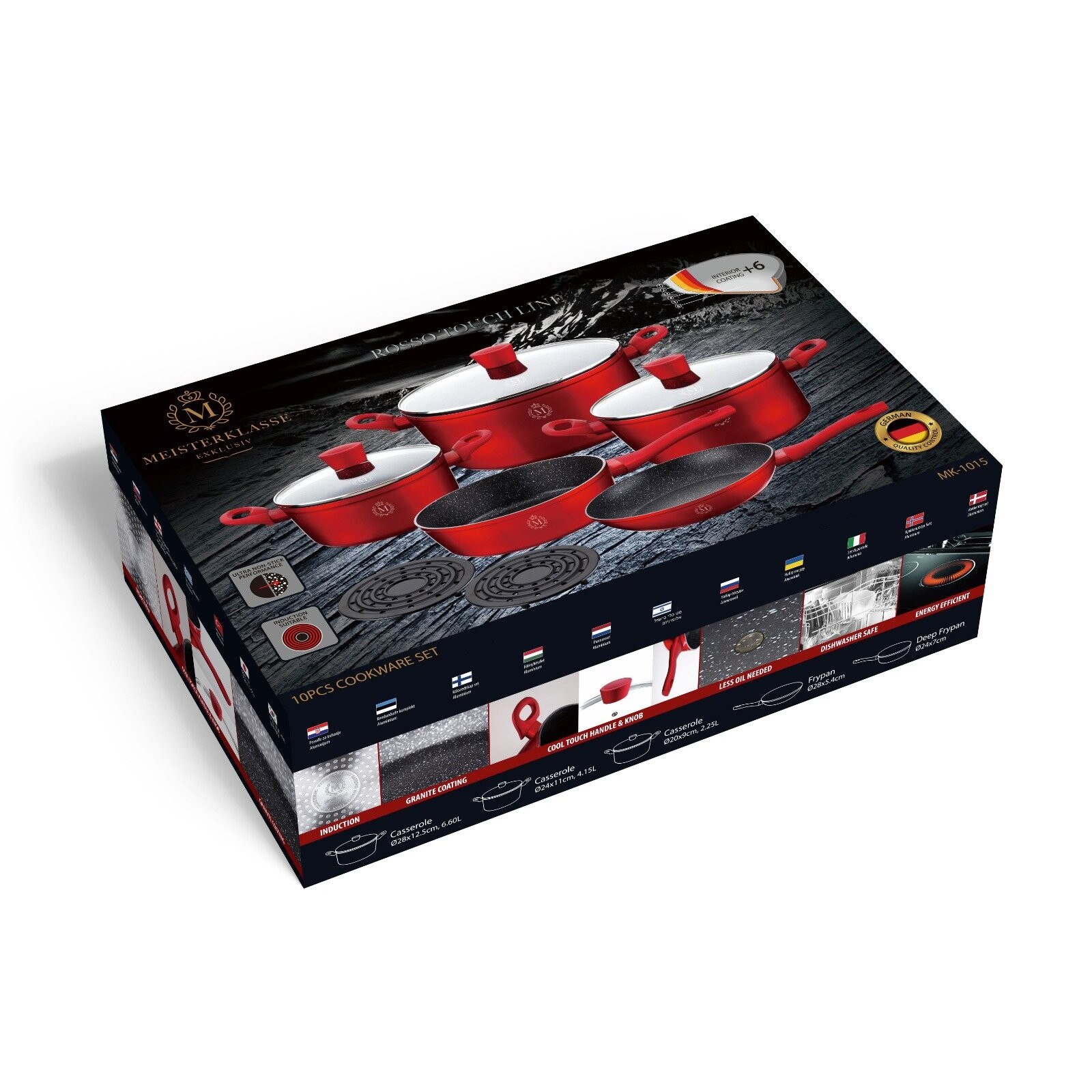 Meisterklasse Exklusiv MK-1015 Edénykészlet, 10 db, Fedővel, Márvány belső - Image 3