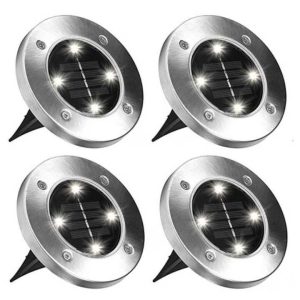 Disk Lights leszúrható 4db os napelemes kerti lámpa készlet
