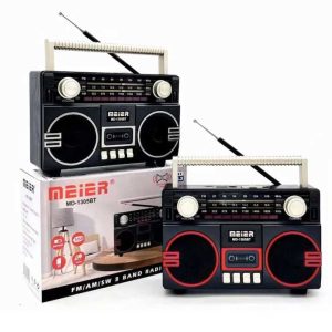 MEIER MD-1305BT Hordozható Rádió Retró Stílusban Bluetooth-szal, USB/SD és FM/AM/SW Funkciókkal