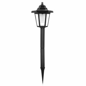 Napelemes hatszögletű kerti lámpa, 42cm, leszúrható