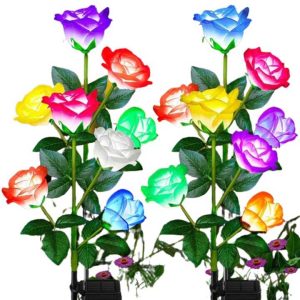 Napelemes Rózsa , kerti lámpa , 70 cm , 2 db / csomag