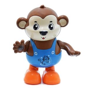 Zenélő és táncoló kismajom discofénnyel , 20x13.5x9 cm