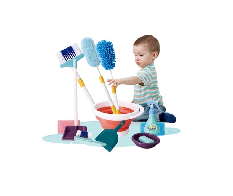 Interaktív játszószett takarító eszköz és szerepjáték gyerekeknek, felmosóval, kefével, felmosóval és tisztítótartozékokkal - Image 6