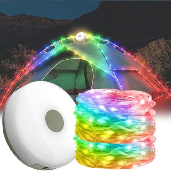 RGB LED Szalag 8m kihúzható mágneses tekercs kempingezéshez