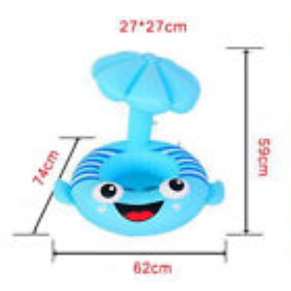 Felfújható ,beleülős gyerek úszógumi napellenzővel ,halacskás .kék és narancs színben - Image 8