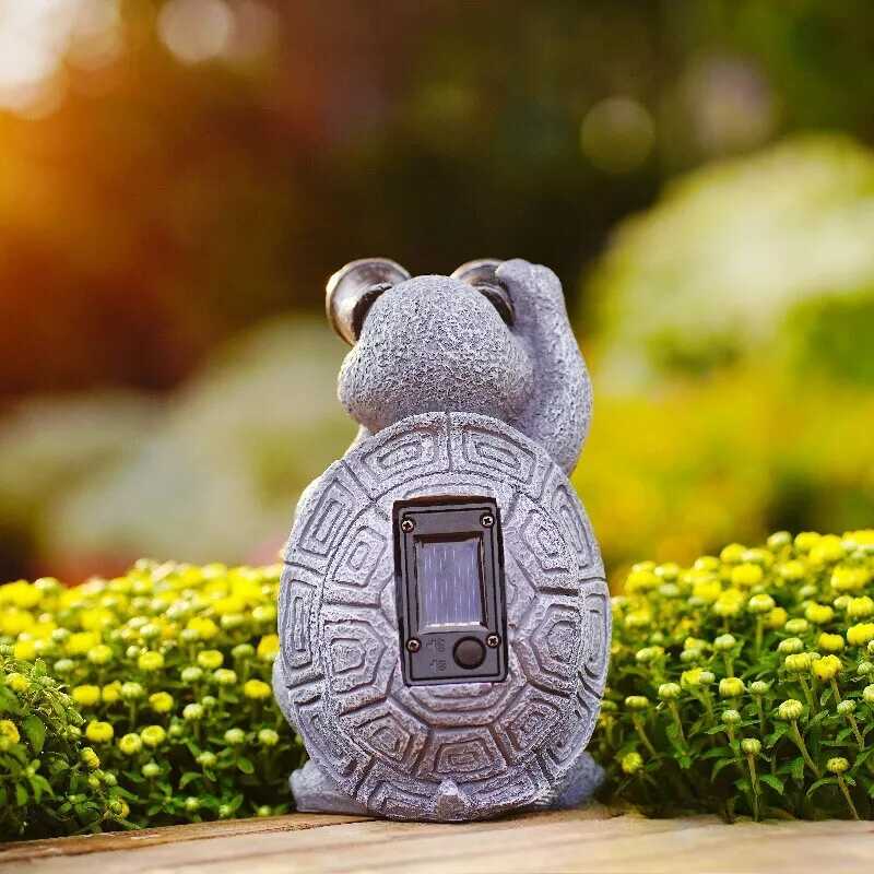 Napelemes Kerti Dekorációs fény - Távcsöves Béka Virágokkal - Image 8