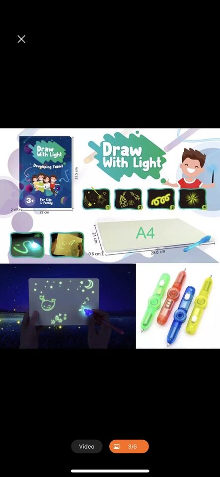 Foszforeszkáló rajztábla – varázslatos, világító rajztábla - Image 2