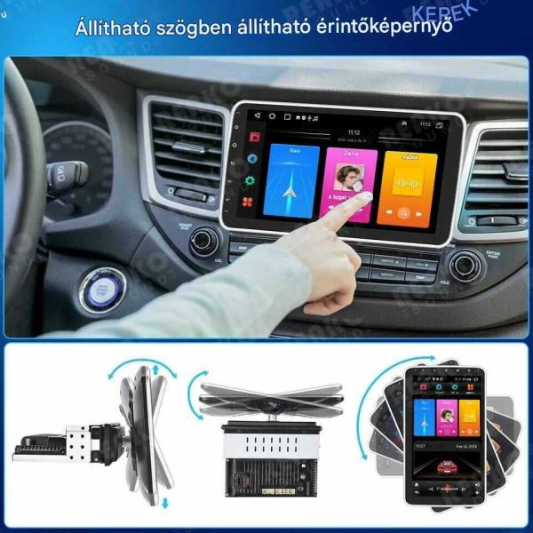 1Din Android 13 Autós fejegység 10.1" Stereo autórádió, AndroidAuto + CarPlay Tükörlink - Image 2