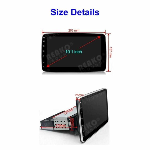 1Din Android 13 Autós fejegység 10.1" Stereo autórádió, AndroidAuto + CarPlay Tükörlink - Image 9