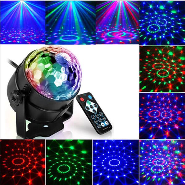 LED diszkólámpa távirányítóval, hangszenzorral 220V - Image 2