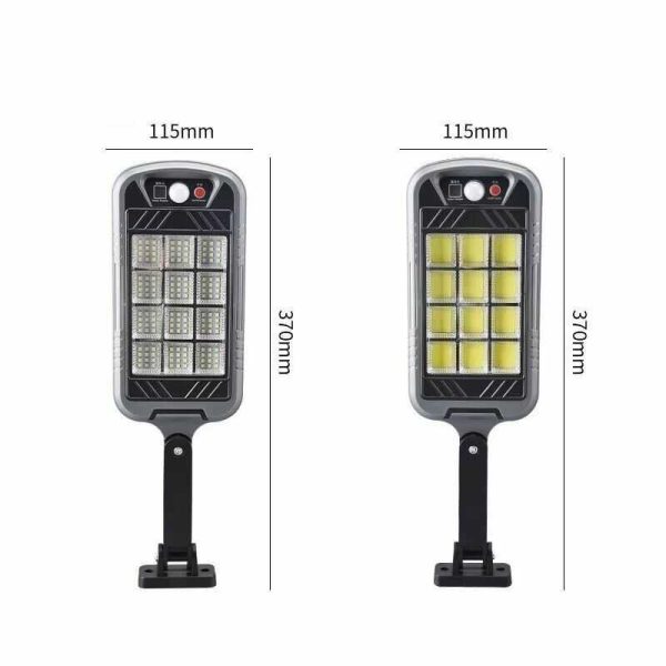 144 LED-es Napelemes Kültéri Szenzoros Fali Lámpa Mozgásérzékelővel és Távirányítóval (IP65 Vízálló) - Image 2
