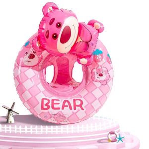 Macis beleülős úszógumi gyermekeknek felfújható macival 3 éves korig