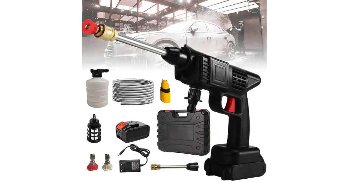 Weber 2 akkumlátoros magasnyomású mosó 21 V hab tartályal 3 fúvókával kofferban - Image 2