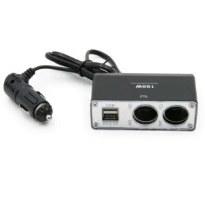 Szivargyújtós elosztó autóba usb -s csatlakozással 100 W