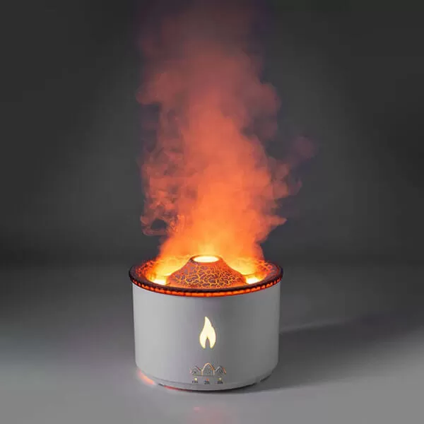 Aroma diffúzor és párásító, Volcano, fény- és kitörési hatással, Neo™ Aroma®, Flame Night Light