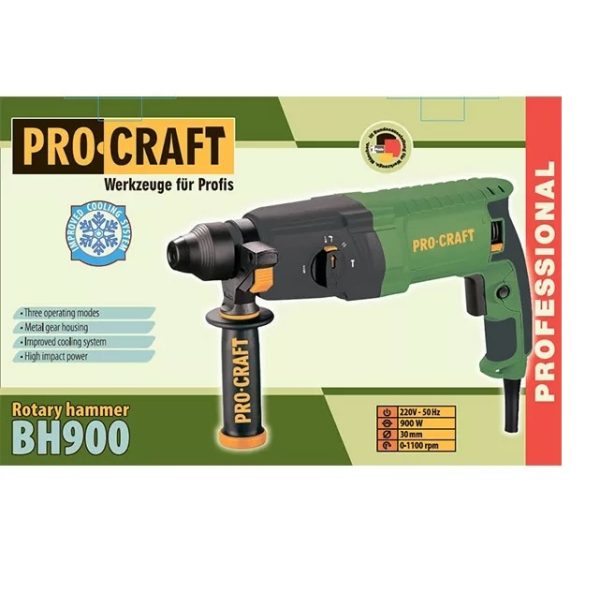 Procraft SDS Plus BH900 kombinált fúrókalapács 220 V 900 W - Image 8