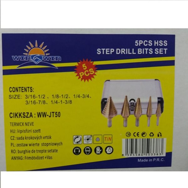 Lépcsősfúró készlet 5 db-os HSS acél - Image 13