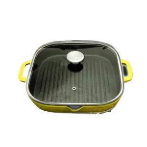 ZURRICHBERG ZBP 7188 ÖNTÖTTVAS EDÉNY FEDŐVEL NÉGYZET 28 CM SÁRGA