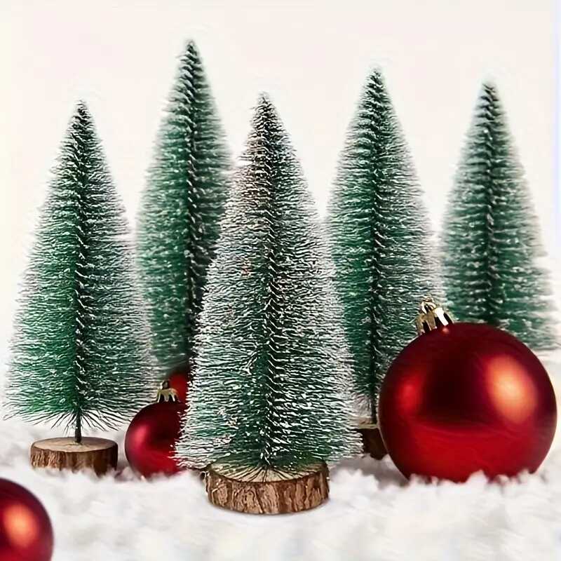 Hópihe mini Karácsonyfa Diszfenyő Asztalikarácsonyfa zöld havas Fa talpal 20 cm - Image 16