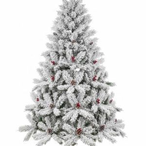 Havas Tündér műfenyő, Karácsonyfa tobozzal, bogyóval, 240 cm