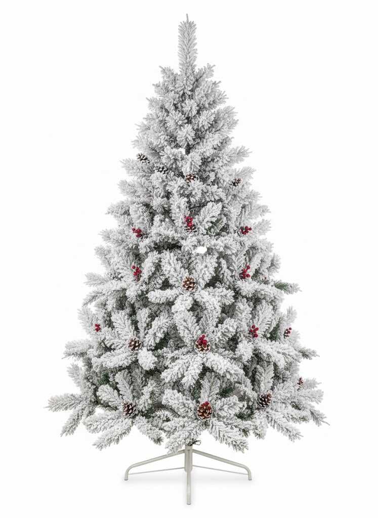 Havas Tündér műfenyő, Karácsonyfa tobozzal, bogyóval, 240 cm