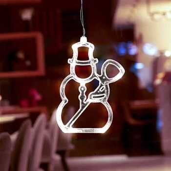 Aigostar Ledes Hóember Ablak és karácsonyfa Dekoráció, 10 LED, elemes, melegfehér 20 cm - Image 8