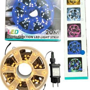 20 méteres Karácsonyi fényfűzér Égősor Melegfehér, 8 funkciós kül és beltéri élénk szín IP44 X0730