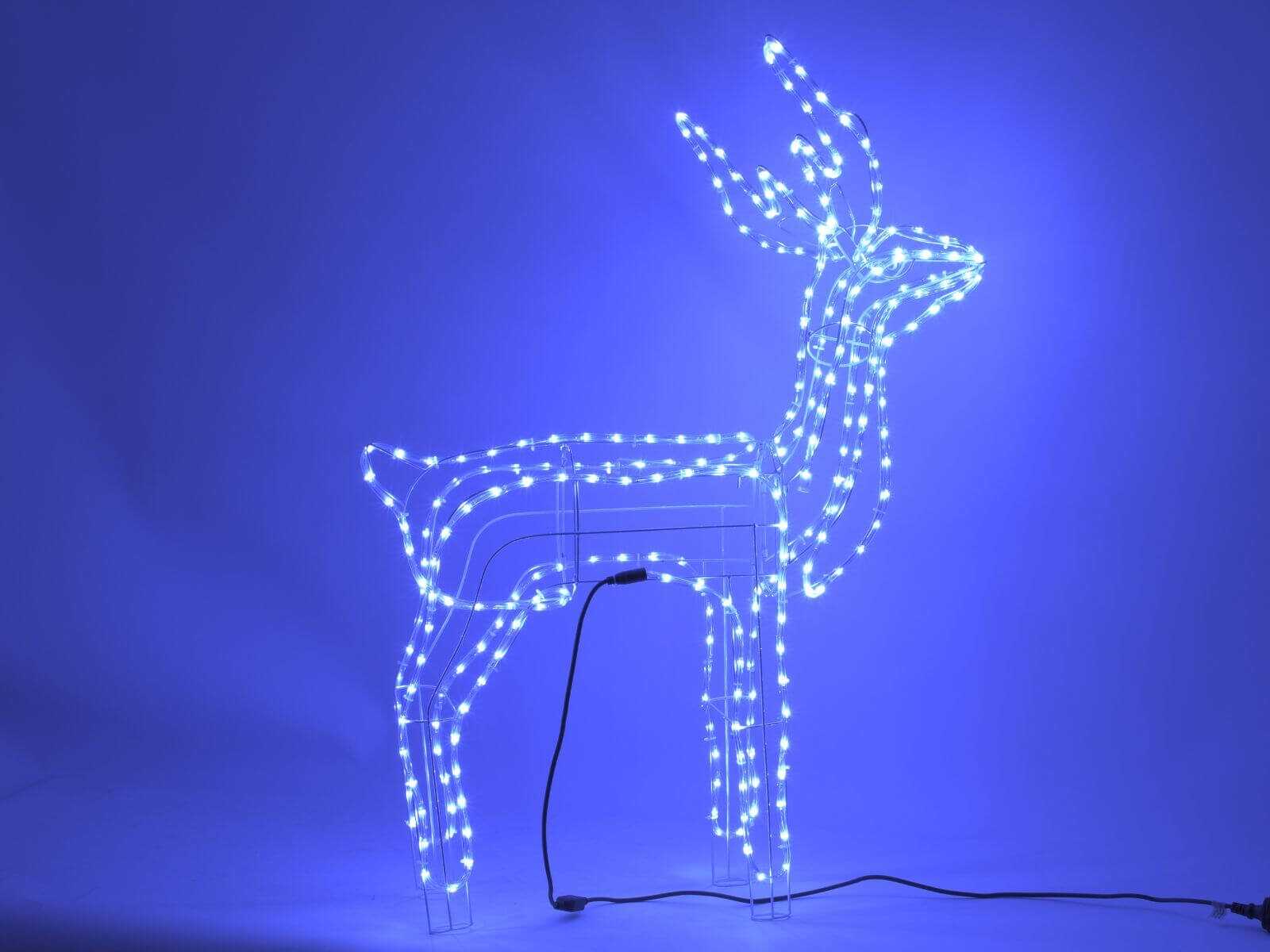 Karácsonyi 3D LED-es mozgó rénszarvas, 120 cm, kül- és beltéri karácsonyi dekoráció Kék 220 v - Image 7