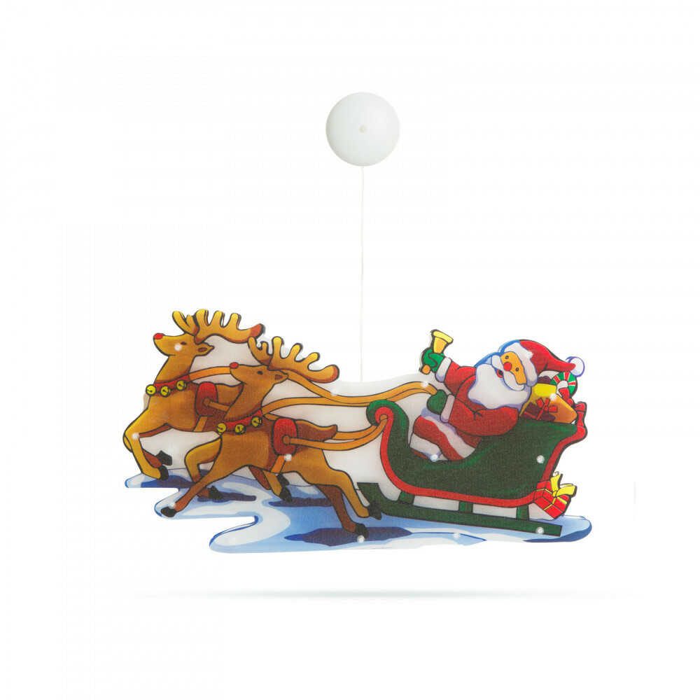 Aigostar Ledes Mikulás szánon rénszarvassal Ablak és karácsonyfa Dekoráció, 10 LED, elemes, melegfehér 20 cm - Image 10